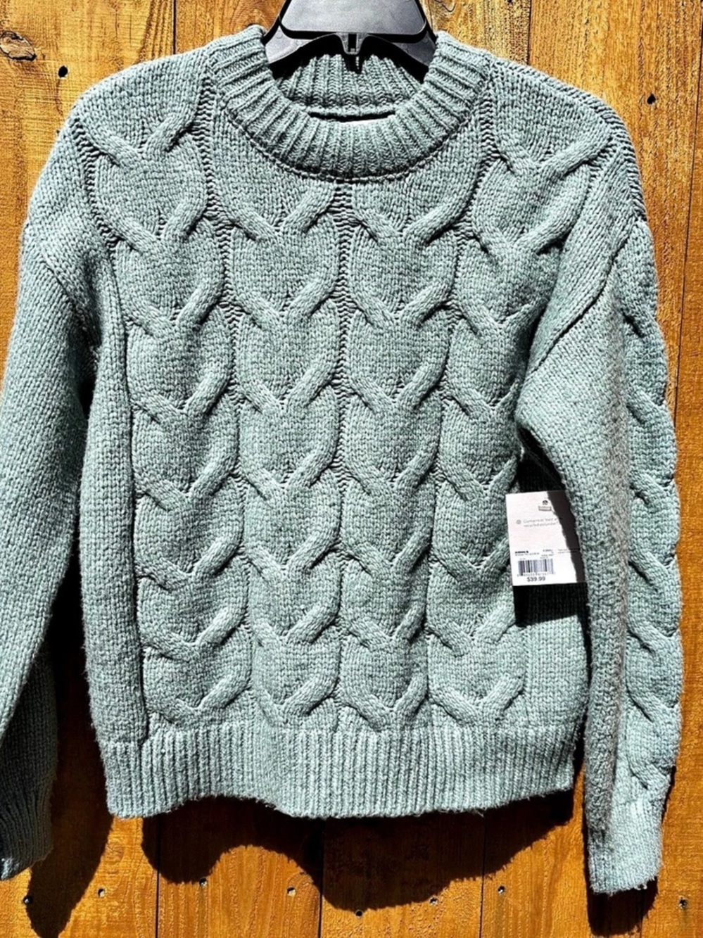 Lauren Conrad Cable Knit Crewneck Sweater in Mint Green Size XS NWT